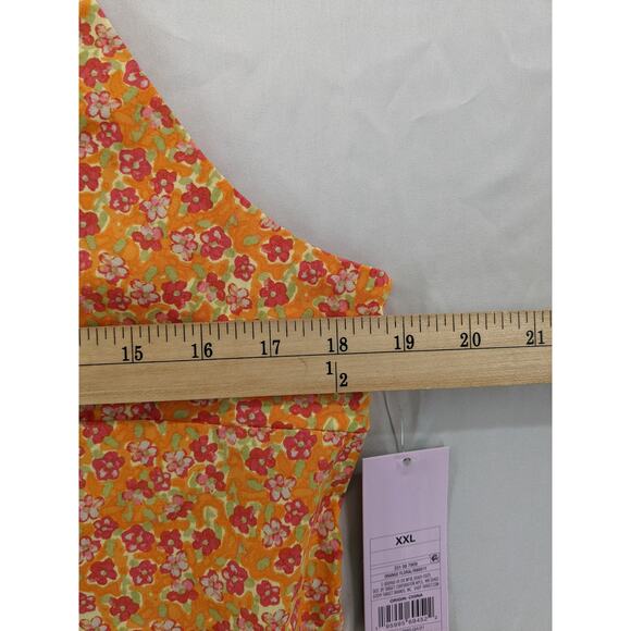 Wild Fable Sundress Mini Woven Bodycon Orange Floral XXL Dress Cutout Sleeveless - Picture 4 of 9